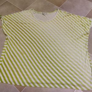 Coldwater Creek 18/1X Lime Diagonal Stripe Shirt